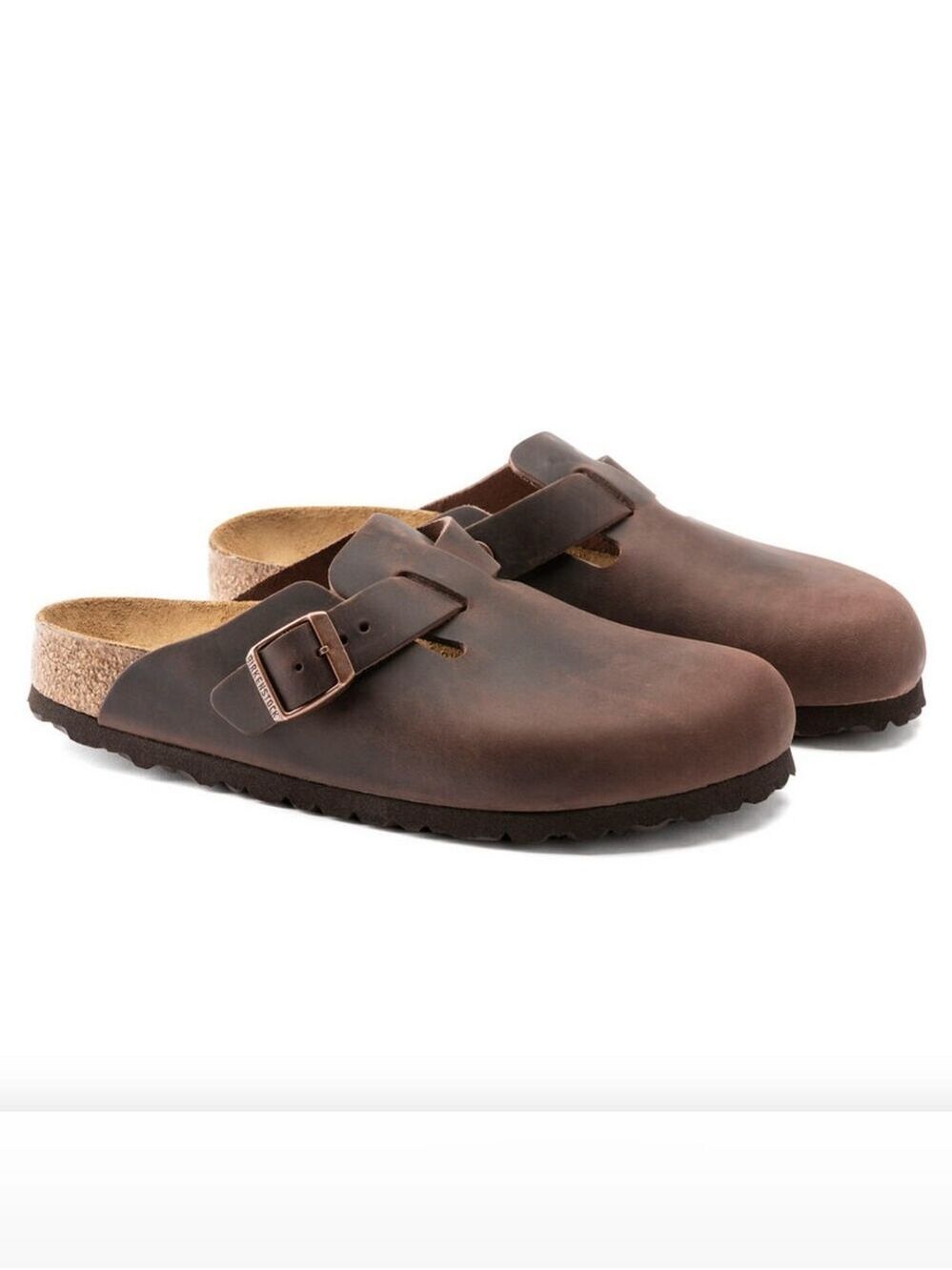 Birkenstock Brown Leather Boston Mule with Buckle (Unisex) - Picture 4 of 15